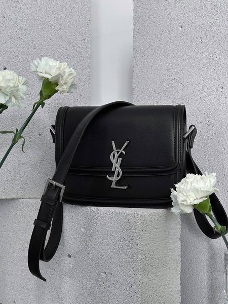Сумка Saint Laurent Solferino Medium Satchel in Black Smooth Leather/Palladium Hardware 213 фото