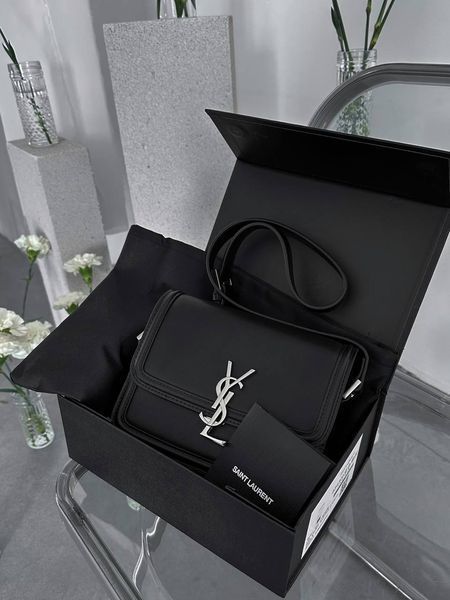 Сумка Saint Laurent Solferino Medium Satchel in Black Smooth Leather/Palladium Hardware 213 фото