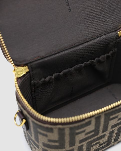 Сумка Fendi Vanity Tobacco Brown FF Jacquard Fabric Mini-bag 991063 фото