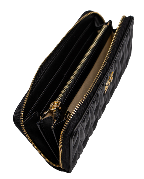 Гаманець Miu Miu Large Matelass&eacute; Nappa Leather Wallet Black 88189 фото