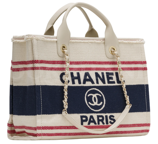 Сумка Chanel Medium Deauville Tote Bag Tricolor Canvas 467 фото