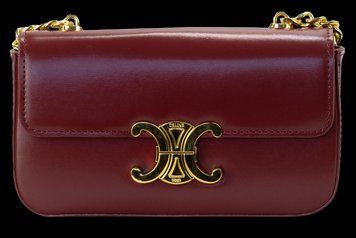Cумка Celine Classique Triomphe Chain Shoulder Bag in Shiny Red Calfskin/Gold Hardware 0535 фото