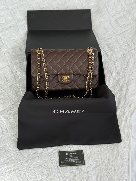 Сумка Chanel Classic 2.55 Medium Double Flap in Chocolate Leather/Gold Hardware 139 фото