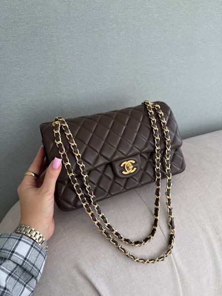 Сумка Chanel Classic 2.55 Medium Double Flap in Chocolate Leather/Gold Hardware 139 фото
