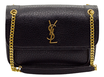 Сумка Saint Laurent Niki Medium Bag in Black Grained Lambskin/Brass Hardware 3297 фото