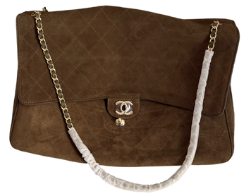 Сумка Chanel Maxi Large Flap Bag in Olive Suede Leather with Gold Tone Hardware Premium Quality 649 фото