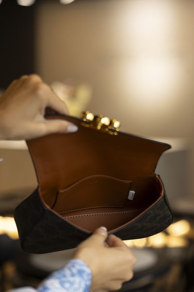 Сумка Celine Lola in Triomphe Canvas and Calfskin Tan 0536 фото