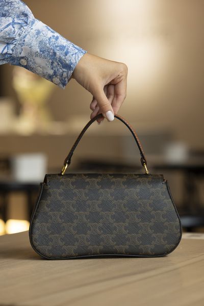 Сумка Celine Lola in Triomphe Canvas and Calfskin Tan 0536 фото