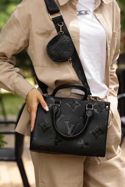 Сумка Louis Vuitton OnTheGo PM Monogram Empreinte Leather Black 0403 фото
