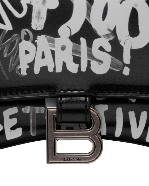 Сумка Balenciaga Hourglass Small Handbag Graffiti in Black 99996 фото