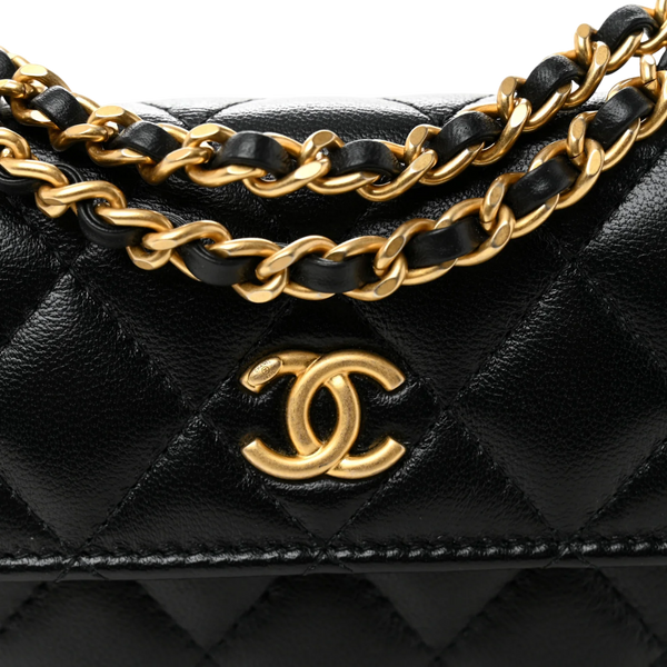Сумка Chanel Pearl Crush Mini Clutch with Chain Black Quilted Calfskin 8014 фото