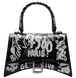 Сумка Balenciaga Hourglass Small Handbag Graffiti in Black 99996 фото 1