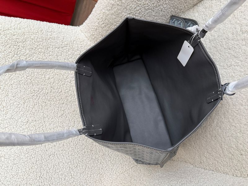 Сумка Goyard Anjou GM Tote Bag in Grey Goyardine Canvas/Chevroches Calfskin 6251 фото