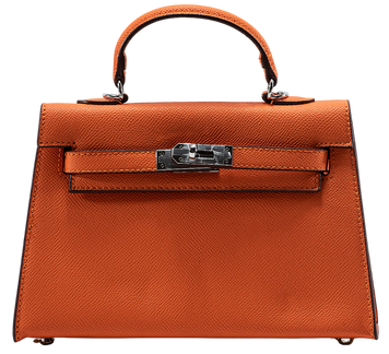 Сумка Hermes Mini Kelly 22 in Orange Epsom Leather/Palladium Hardware 111 фото