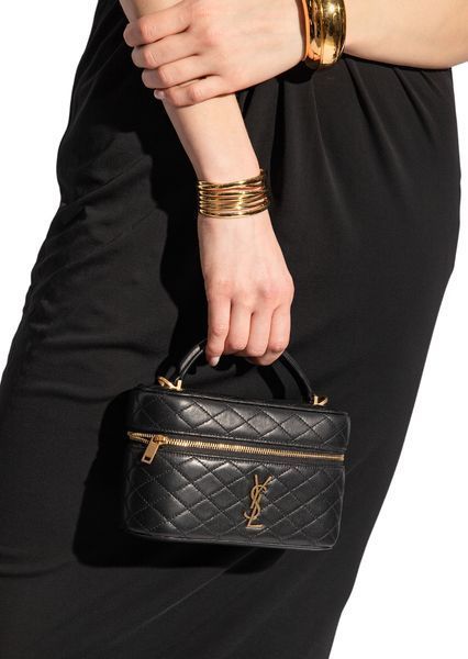 Сумка Saint Laurent Gaby Vanity Bag in Black Lambskin 0451 фото