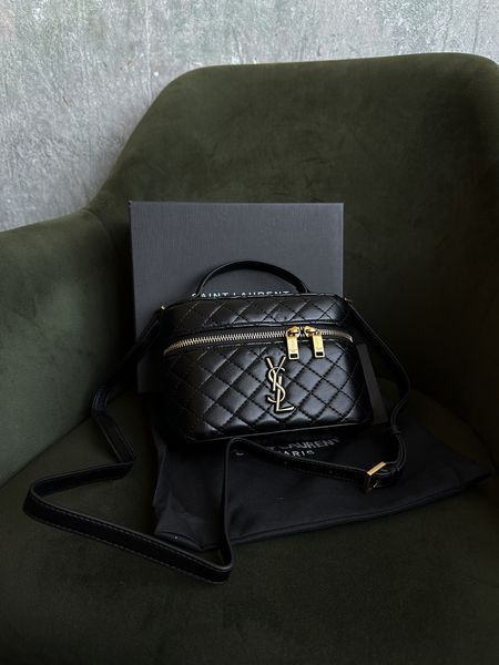 Сумка Saint Laurent Gaby Vanity Bag in Black Lambskin 0451 фото