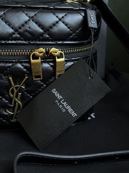 Сумка Saint Laurent Gaby Vanity Bag in Black Lambskin 0451 фото