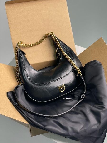 Сумка Pinko Mini Brioche Hobo Bag In Black 99313 фото