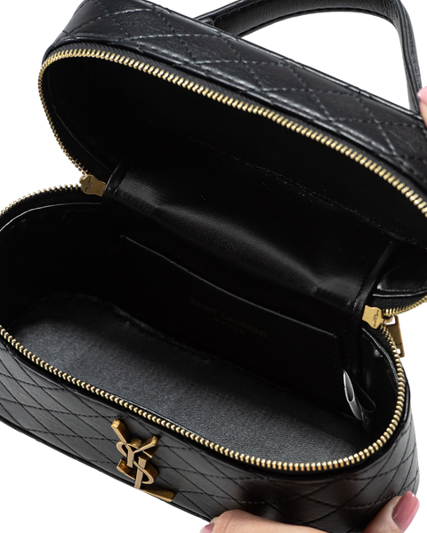 Сумка Saint Laurent Gaby Vanity Bag in Black Lambskin 0451 фото