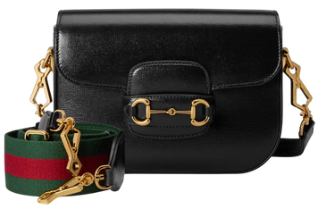 Сумка Gucci Horsebit 1955 Small Shoulder Bag in Black Leather 0461 фото