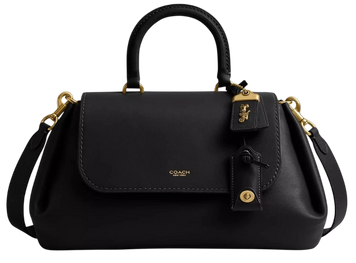 Сумка Coach Slouchy Rogue Top Handle Bag in Black Soft Grain Leather/Brass Hardware 0068 фото