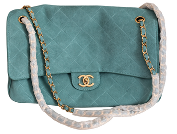 Сумка Chanel Maxi Small Flap Bag in Tiffany Suede with Gold Hardware Premium 657 фото