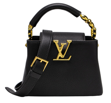 Сумка Louis Vuitton Capucines Mini in Black Taurillon Leather/Gold-Tone Hardware with Leather Strap 76896 фото