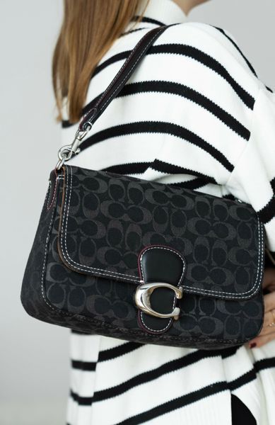 Сумка Coach Soft Tabby Shoulder Bag in Signature Black Denim 0585 фото