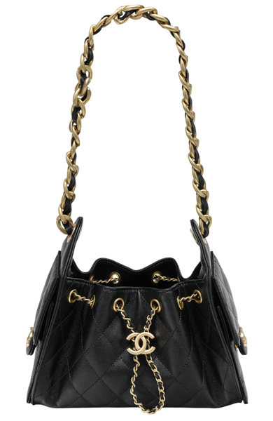 Сумка Chanel 25 Micro Handbag in Grained Calfskin Black/Gold 991064 фото
