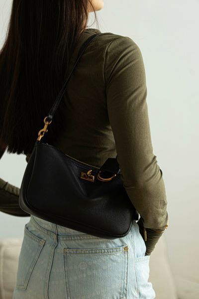 Cумка Balenciaga Rodeo Sling Pochette in Black Smooth Calfskin/Aged-Gold Hardware 012591 фото