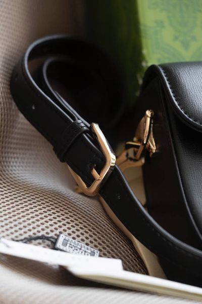 Сумка Gucci Horsebit 1955 Small Shoulder Bag in Black Leather 0461 фото