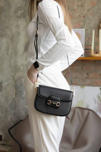 Сумка Gucci Horsebit 1955 Small Shoulder Bag in Black Leather 0461 фото