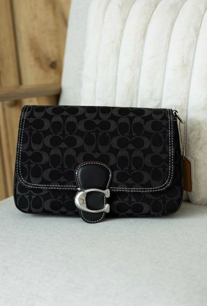 Сумка Coach Soft Tabby Shoulder Bag in Signature Black Denim 0585 фото