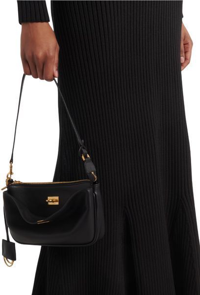 Cумка Balenciaga Rodeo Sling Pochette in Black Smooth Calfskin/Aged-Gold Hardware 012591 фото