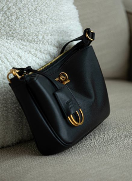 Cумка Balenciaga Rodeo Sling Pochette in Black Smooth Calfskin/Aged-Gold Hardware 012591 фото