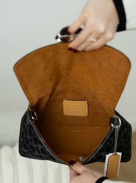Сумка Coach Soft Tabby Shoulder Bag in Signature Black Denim 0585 фото