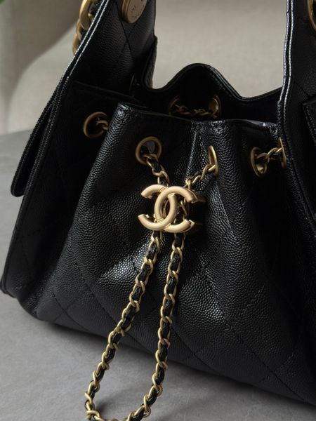 Сумка Chanel 25 Micro Handbag in Grained Calfskin Black/Gold 991064 фото