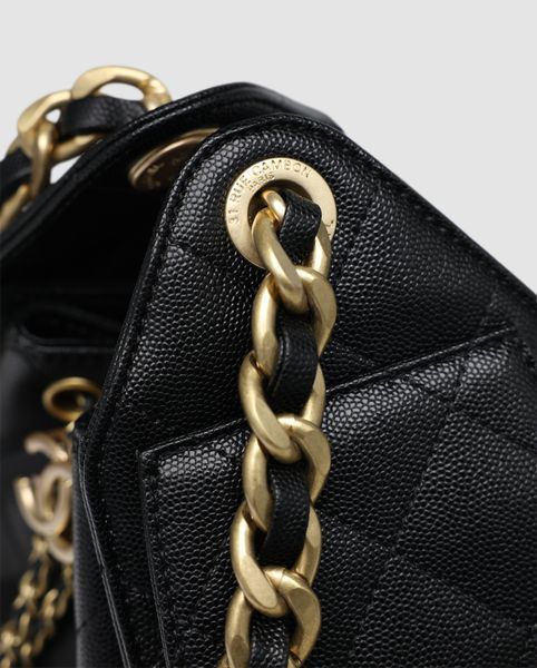 Сумка Chanel 25 Micro Handbag in Grained Calfskin Black/Gold 991064 фото