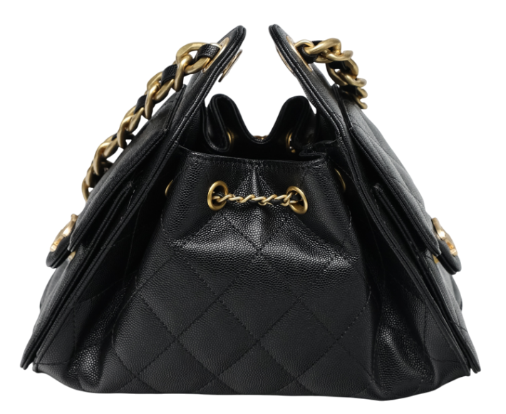 Сумка Chanel 25 Micro Handbag in Grained Calfskin Black/Gold 991064 фото