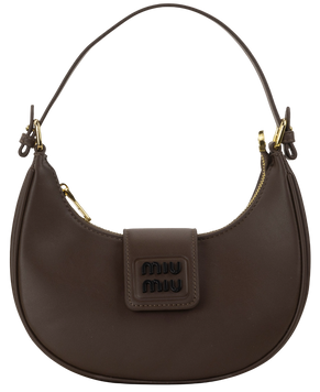 Cумка Miu Miu Leather Hobo Bag in Brown 99528 фото