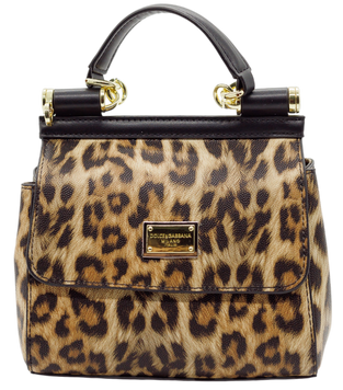 Сумка Dolce & Gabbana Sicily Small Bag in Leopard Print Dauphine Calfskin 92188 фото