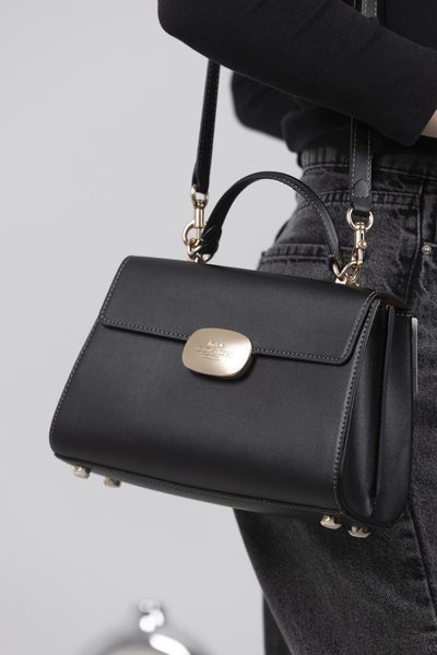 Сумка Coach Eliza Top Handle Bag in Leather Black 0462 фото