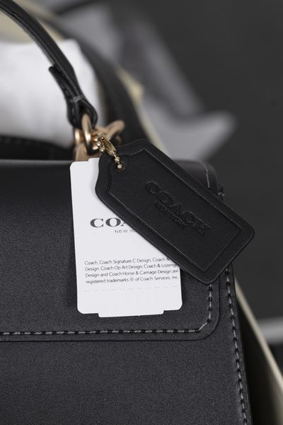 Сумка Coach Eliza Top Handle Bag in Leather Black 0462 фото