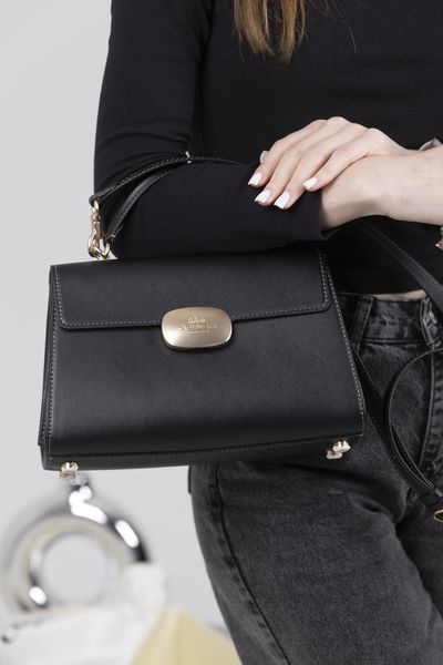 Сумка Coach Eliza Top Handle Bag in Leather Black 0462 фото