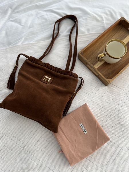 Сумка Miu Miu Joie Suede Bag in Brown 414 фото