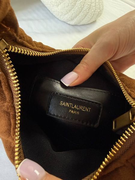 Сумка Saint Laurent Icarino In Quilted Suede Caramel Cognac 0191 фото