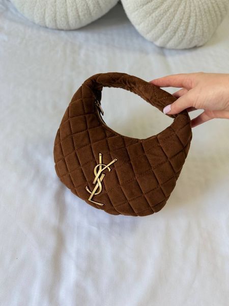 Сумка Saint Laurent Icarino In Quilted Suede Caramel Cognac 0191 фото