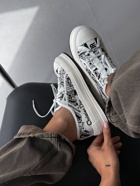 Жіночі кеди Dior Walk'N'Dior Platform White/Black Premium 37 D010 фото