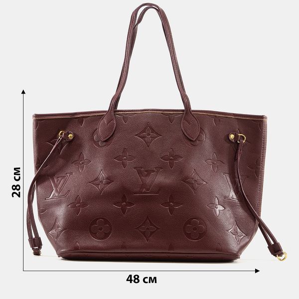 Сумка Louis Vuitton Neverfull MM Tote Bag in Monogram Empreinte Leather Grenat 0425 фото