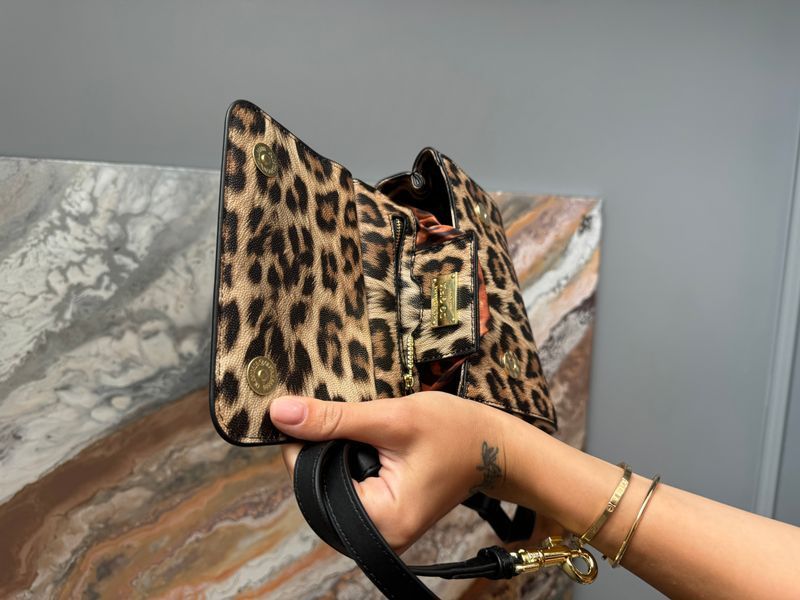 Сумка Dolce & Gabbana Sicily Small Bag in Leopard Print Dauphine Calfskin 92188 фото